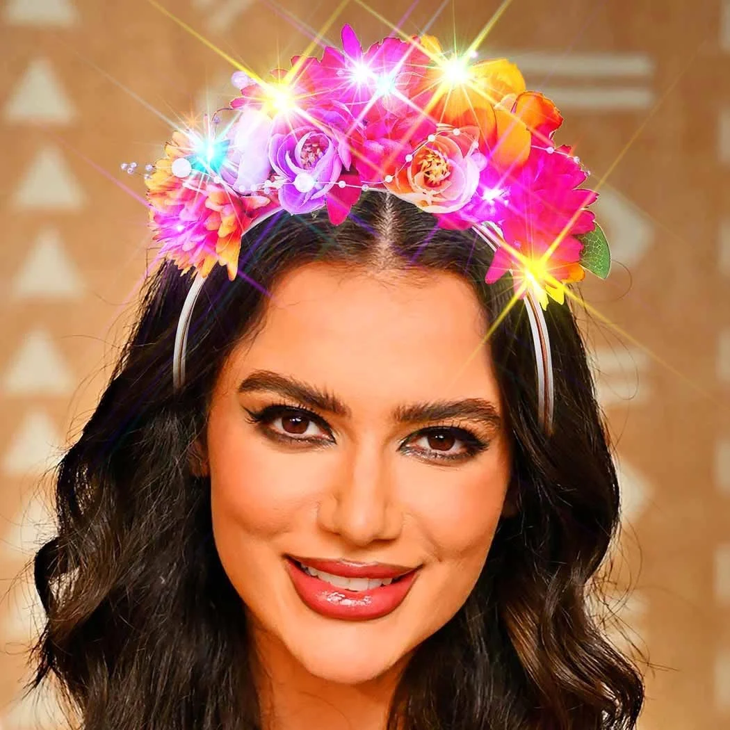 Світлодіодна пов'язка на голову з квітами, фото №7 Світлодіодна пов'язка на голову з квітами, фото №7