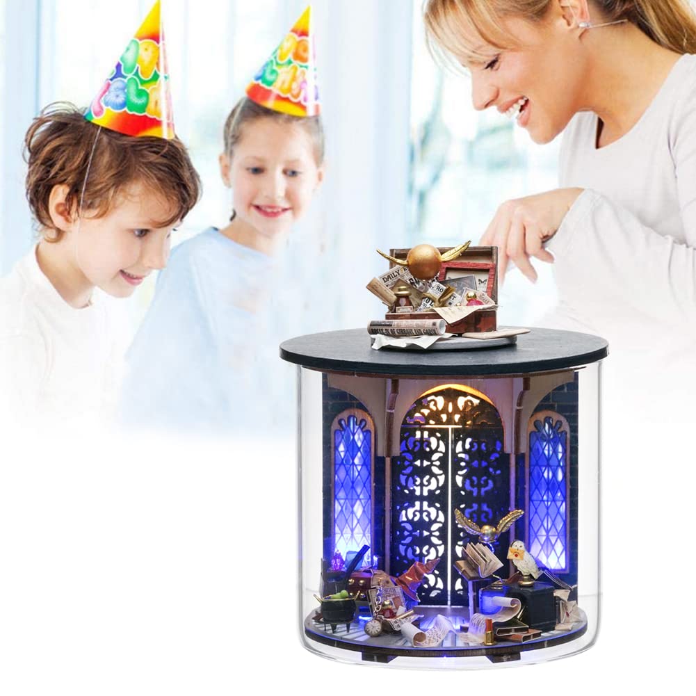 Ручная работа Набор мебели Миниатюрный Домик для кукол Аксессуары DIY с LED-подсветкой Креативное Оформление комнаты Подарок (Магический Класс), фото №4
