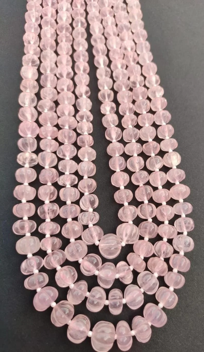 Бусины Розовый Кварц Натуральный Арбуз Гладкие 8 мм Розовый, фото №3