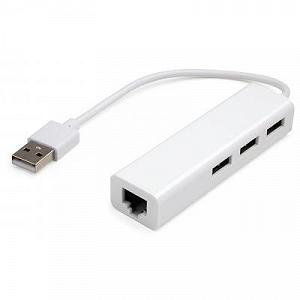 Концентратор Vinga 3xUSB2.0 RJ45 100Mbps VCP2H3USB2LANWH synthetic.ua - Фото 1