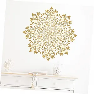 Наклейки на стіну Golden Mandala 2 шт. ПВХ Золотисті synthetic.ua - Фото 1