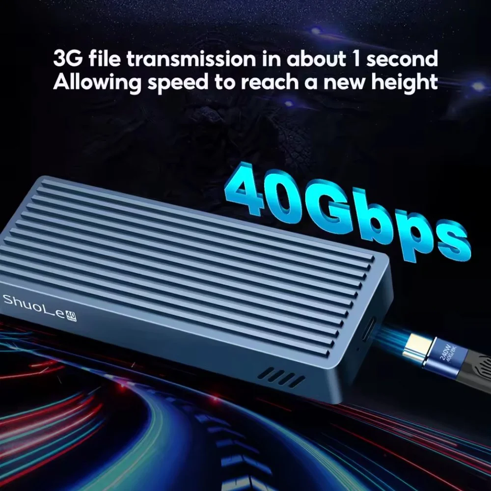 Зовнішня кишеня ShuoLe 40Gbps M.2 NVMe SSD to USB4, Thunderbolt 4 Grey, фото №2