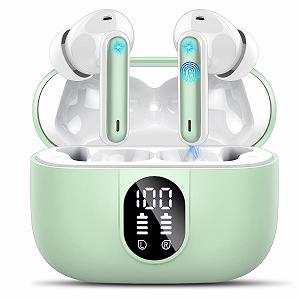 Наушники Bluetooth Csasan 2024 Беспроводные Вкладыши 4 Микрофона ENC Шумоподавление Глубокий Бас LED Дисплей Зеленый - Фото 1