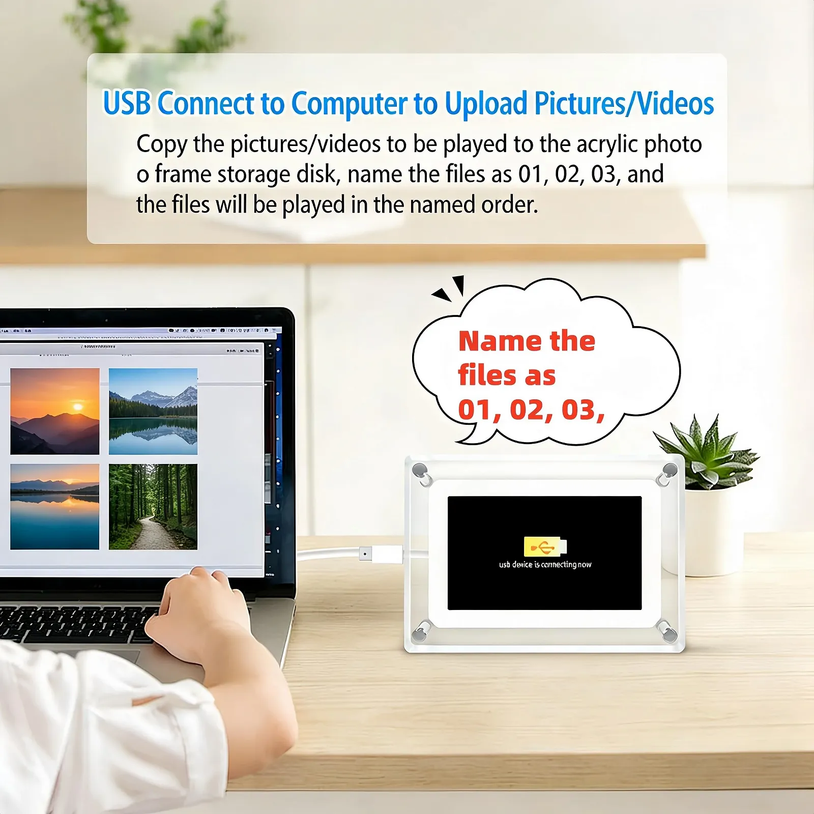 Цифрова фоторамка 5 Inch 4G USB-C 360° Auto-rotation, фото №4 Цифрова фоторамка 5 Inch 4G USB-C 360° Auto-rotation, фото №4