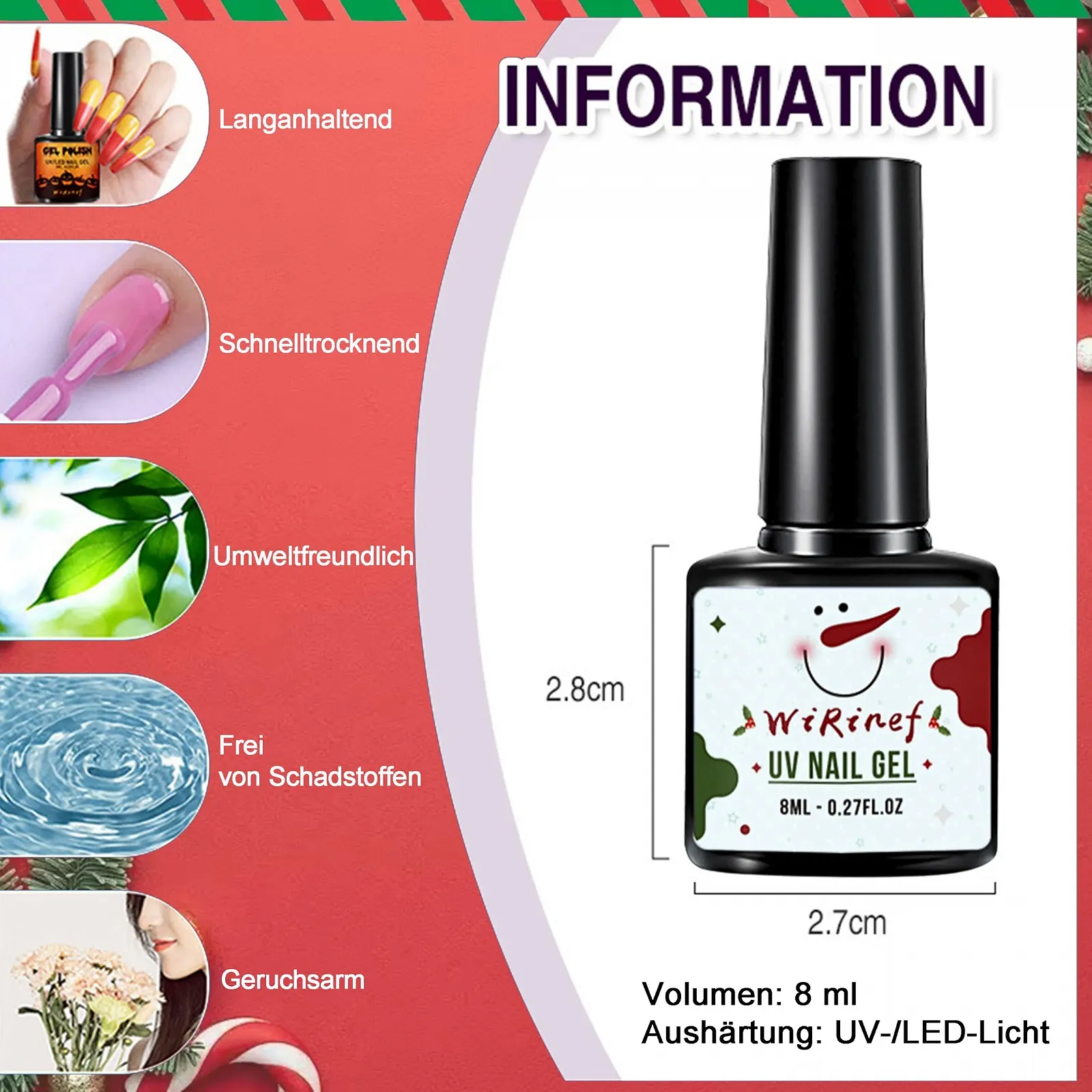 Термо гель-лак для ногтей 4 цвета (красный, розовый, фиолетовый, маджента), фото №5