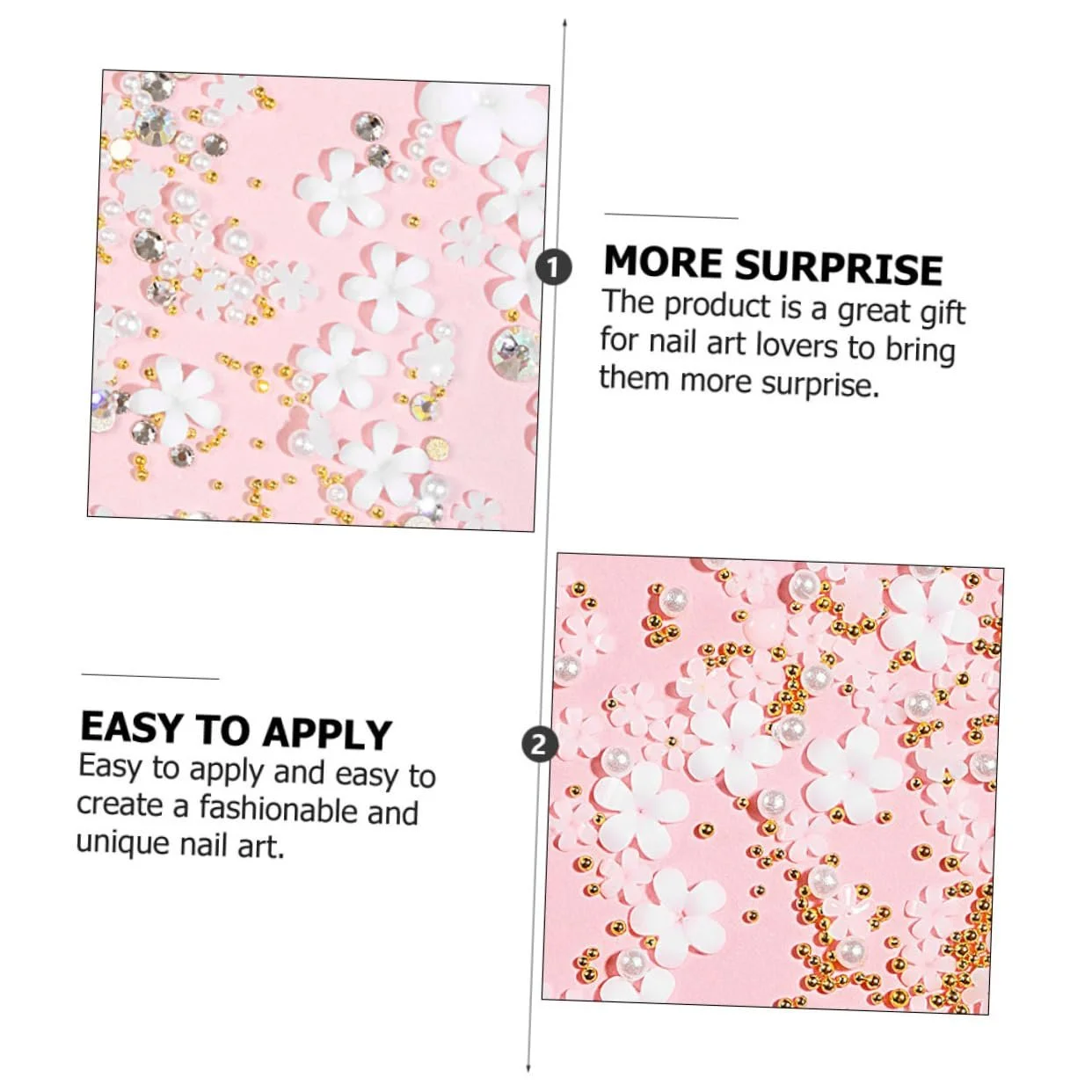 Украшения для ногтей Цветы с пятью лепестками из белой смолы 2 шт, фото №4 Украшения для ногтей Цветы с пятью лепестками из белой смолы 2 шт, фото №4