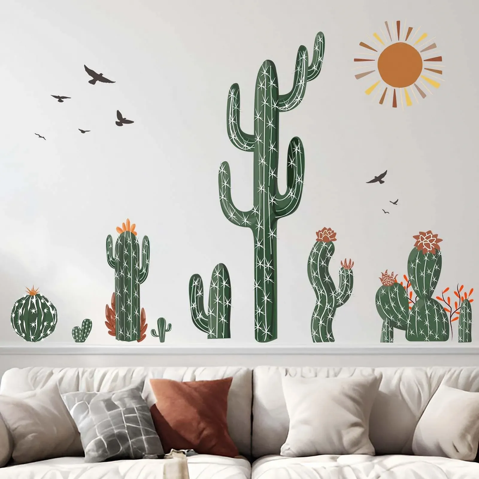Наклейки на стіну Amimagen Boho Cactus Зелені рослини, фото №1