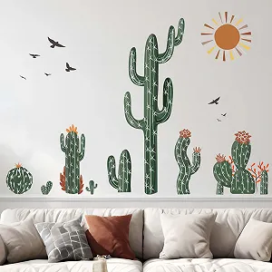 Наклейки на стіну Amimagen Boho Cactus Зелені рослини - Фото 1