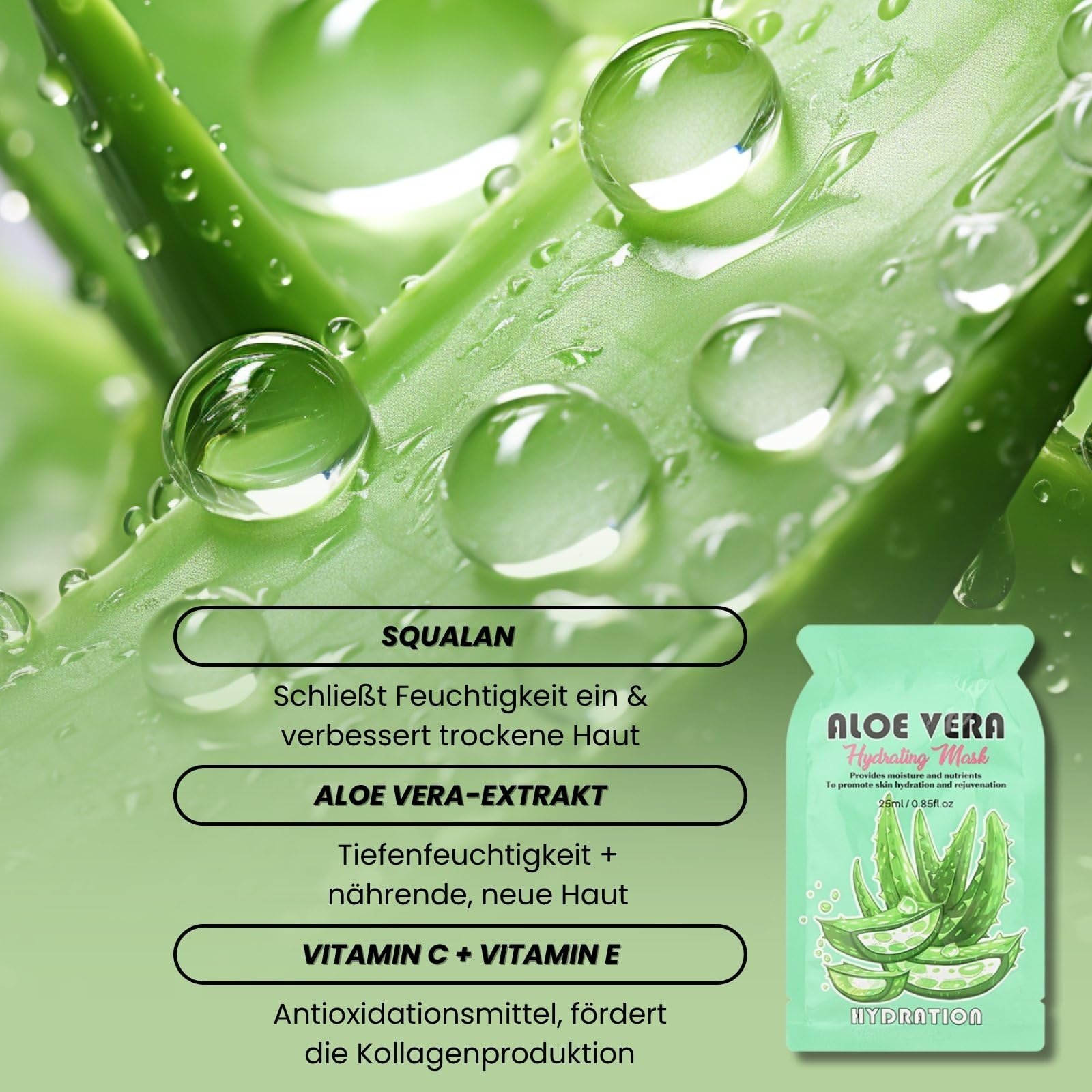 Набор тканевых масок для лица с кокосом, алоэ, лавандой и розой, 8 шт, фото №4