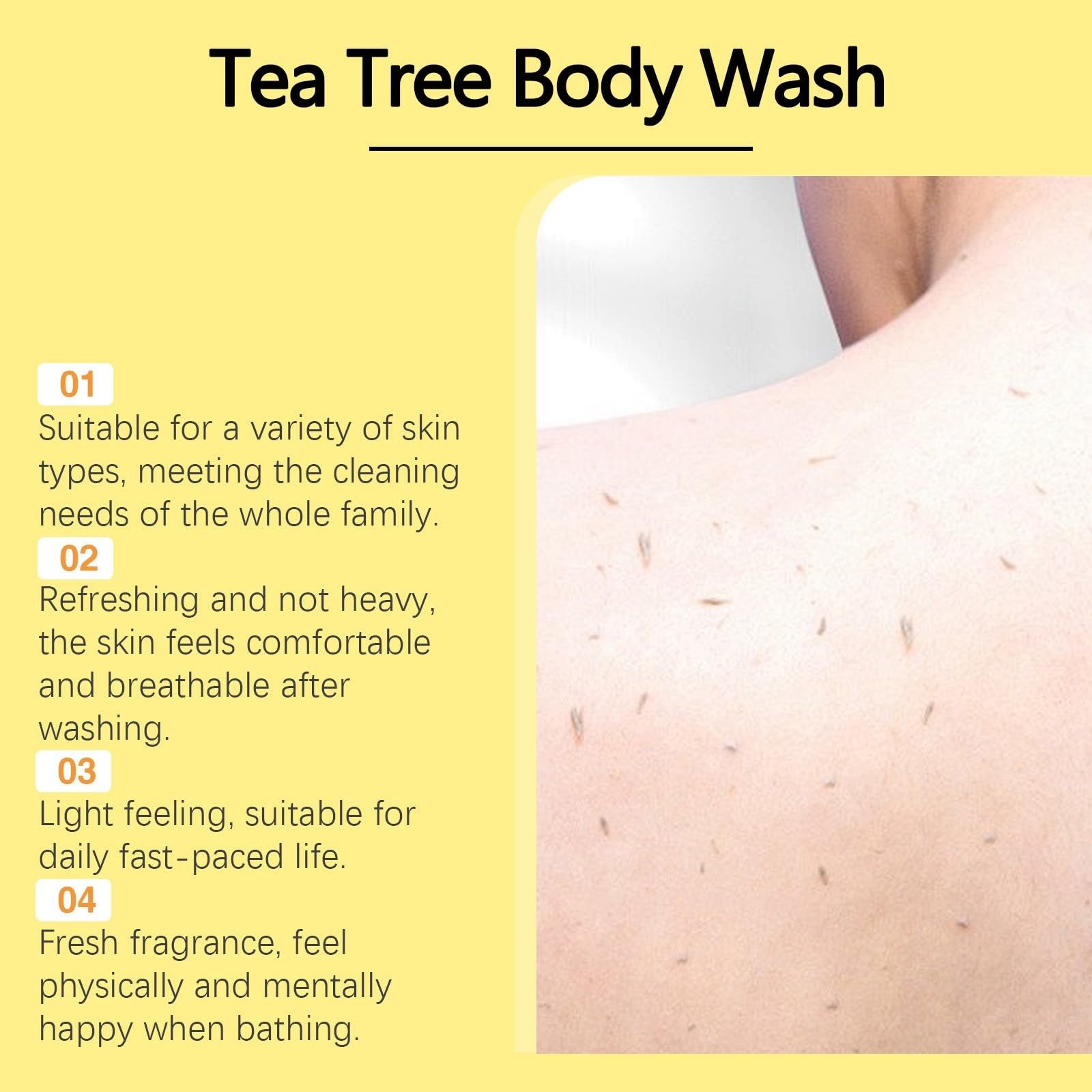 Гель для душу Tea Tree Oil Gentle Cleansing Зволожувальний для всіх типів шкіри Набір із 3 шт, фото №5