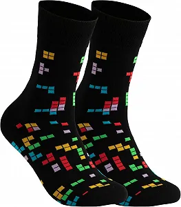 Бавовняні шкарпетки з дизайном будівельних блоків - Фото 1