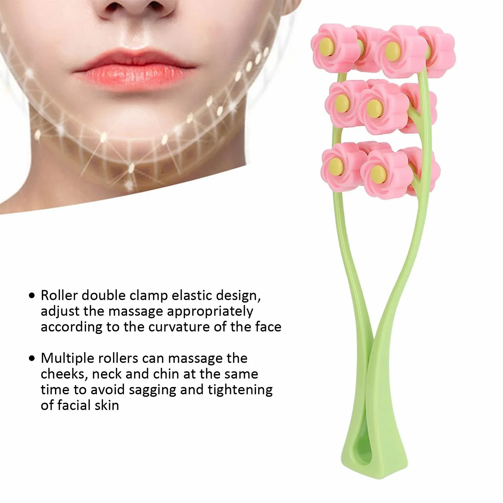 Ролик для обличчя проти старіння та зморшок, з кількома роликами, фото №4