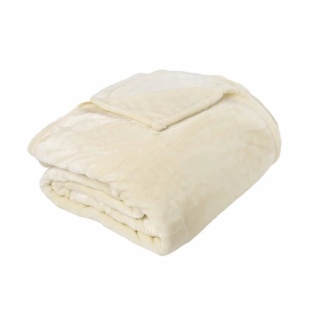 Покрывало Toison d'or Однотонный Бархат Микрозамша Полиэстер 240см x 260см Слоновая Кость, фото №1