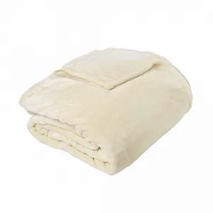 Покрывало Toison d'or Однотонный Бархат Микрозамша Полиэстер 240см x 260см Слоновая Кость - Фото 1