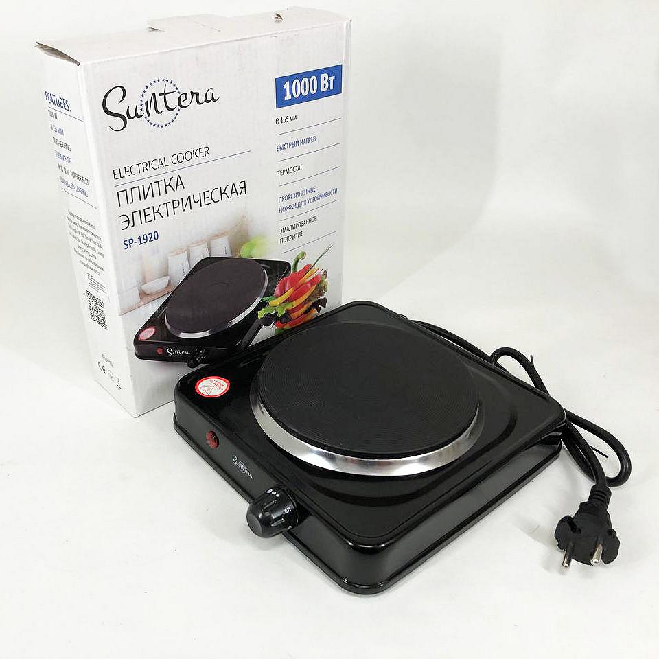 Плита электрическая Suntera SP-1920, электроплита для дачи 1000w Цвет черный ws15598-1, фото №4