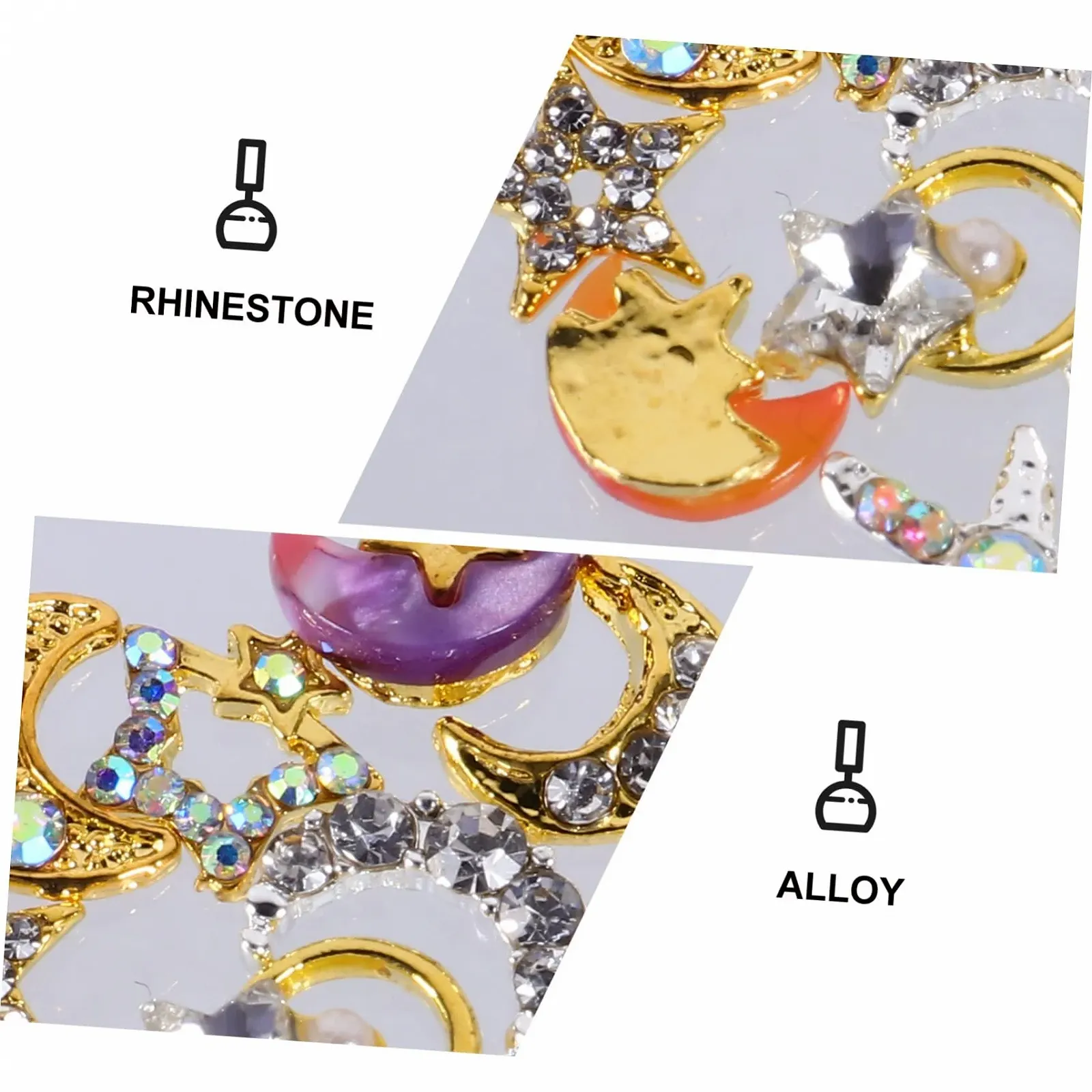 Наклейки для ногтей FRCOLOR 36шт с кристаллами и стразами, коробка для хранения, украшения для ногтей, поделки ручной работы и нейл-арт для женщин и девочек, фото №3