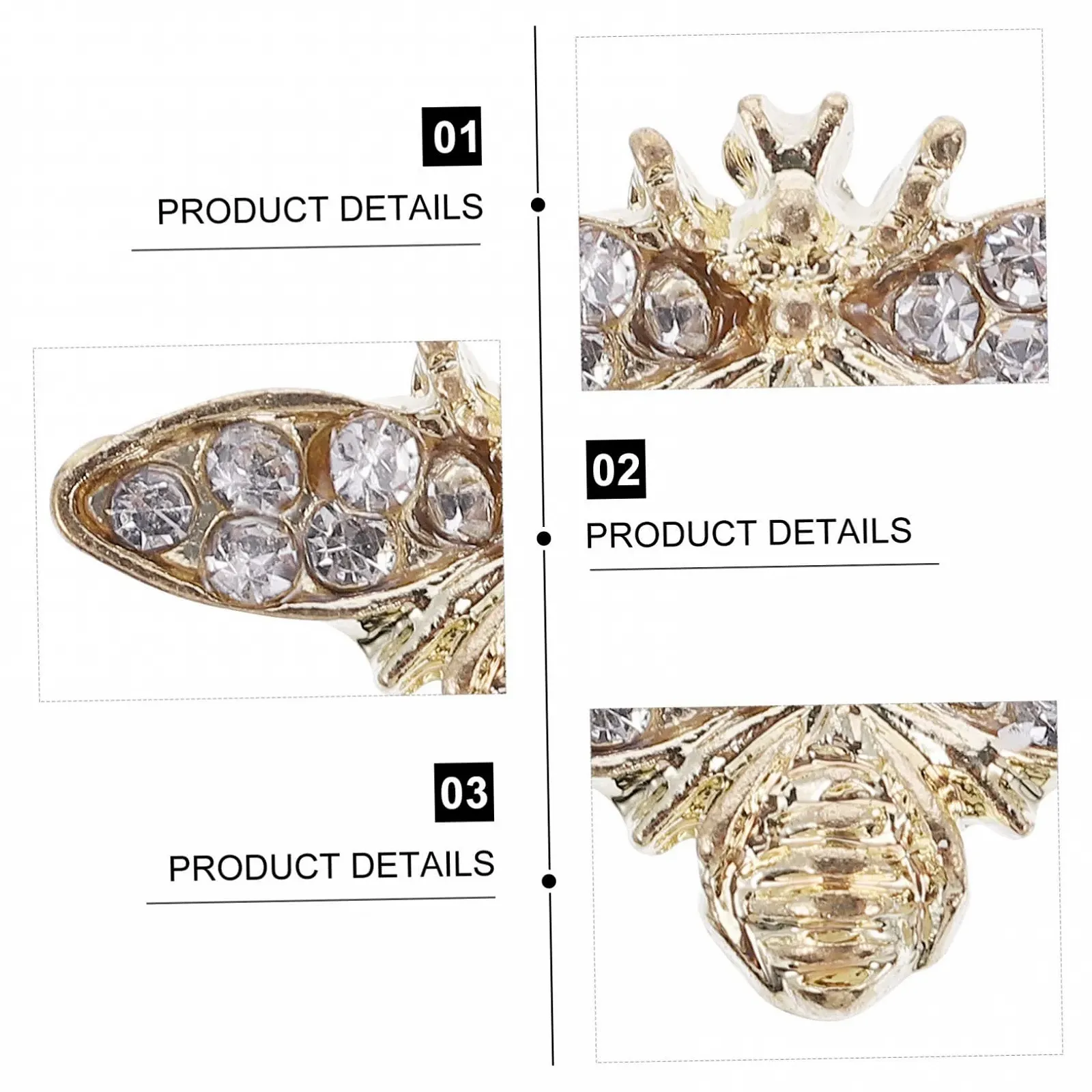 Прикраси для нігтів MERRYHAPY, весільні, 3D, акрилові, набір наклейок, золотисті прикраси, манікюрні прикраси зі сплаву, фото №6