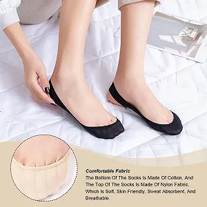 Підслідники Жіночі 4 пари Невидимі Шкарпетки Колір шкіри, чорний, Один розмір synthetic.ua - Фото 1