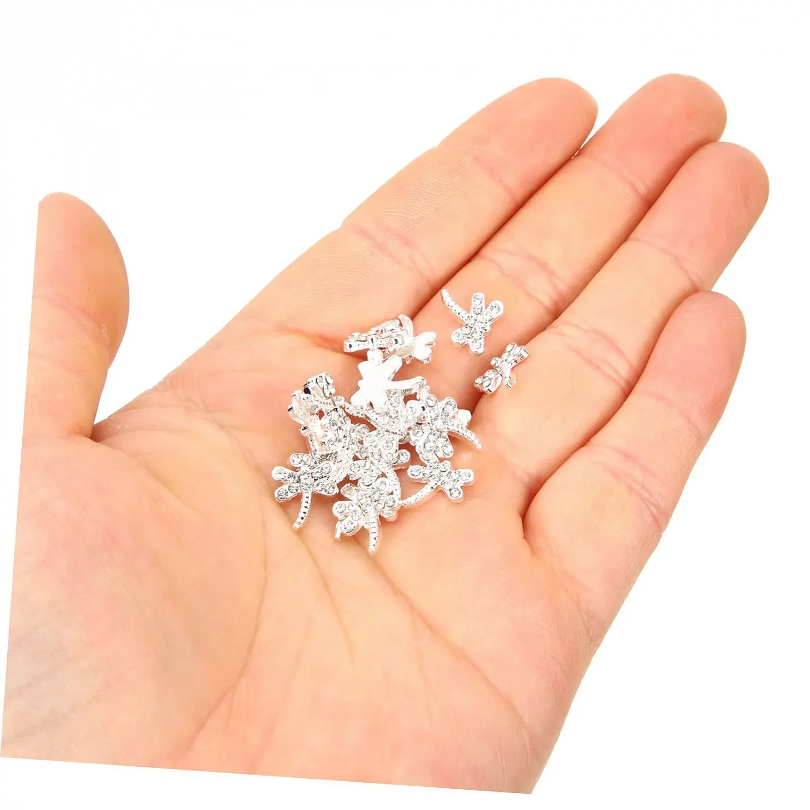 Украшение для ногтей Стрекоза Металл Кристалл 20 шт., фото №3