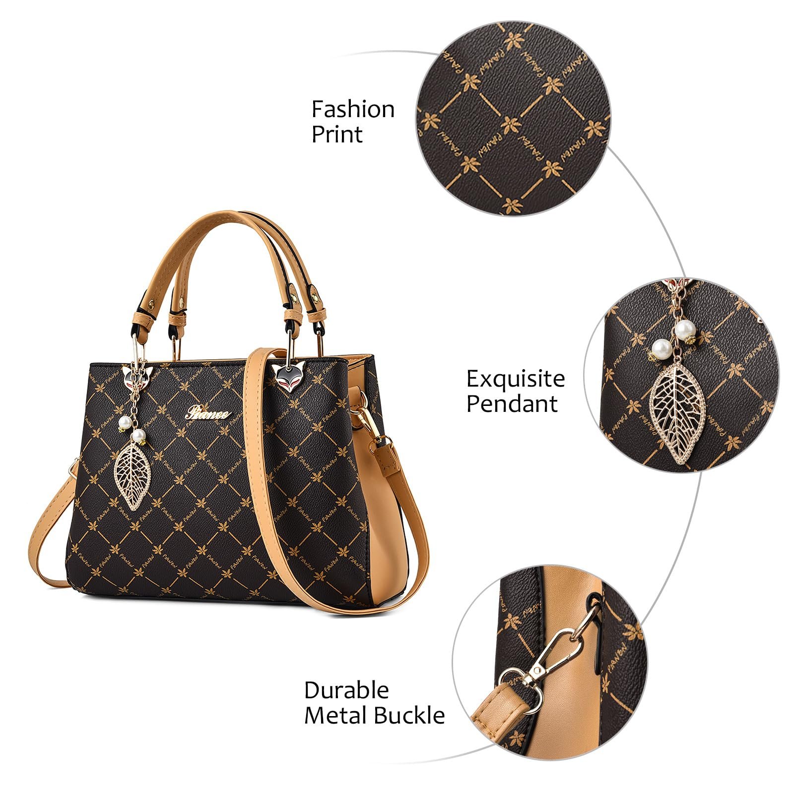 Сумка з верхньою ручкою FORRICA Urban Chic, коричневий, фото №3