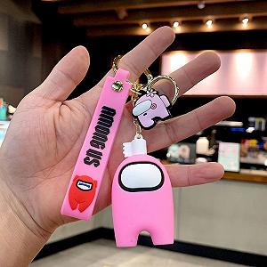 Брелок Амонг Ас Among Us на рюкзак, ключі рожевий дитячий 6 см synthetic.ua - Фото 1