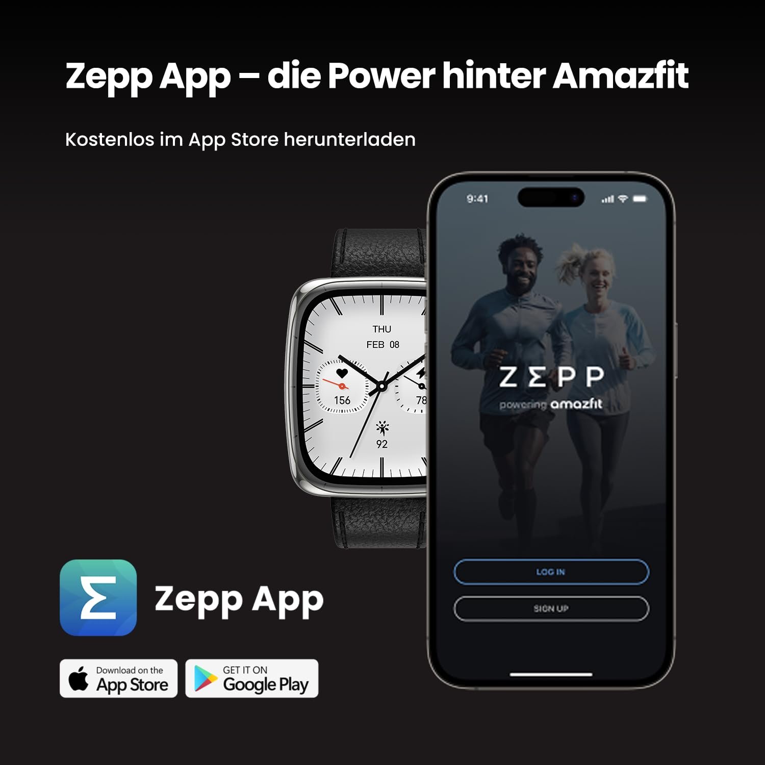 Смарт-годинник Amazfit Active 2, AMOLED-дисплей 1,75 дюйма, автономні карти з GPS, батарея на 10 днів, 160+ спортивних режимів, водонепроникний, монітор серцевого ритму та сну, чорний шкіряний ремінець, фото №9