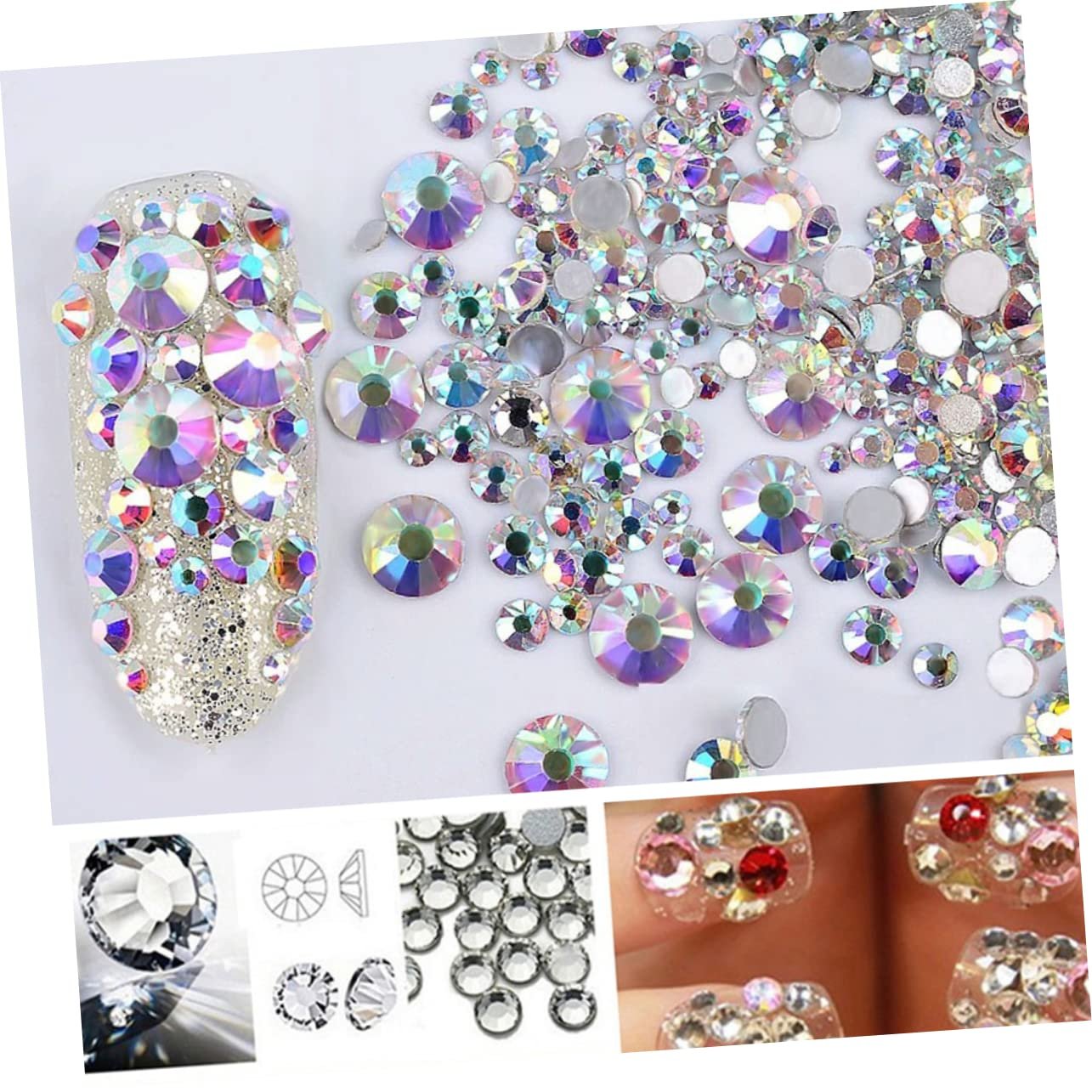 Стрази Круглі Healeved Crystal для дизайну нігтів 1440 шт 2 4 мм, фото №8