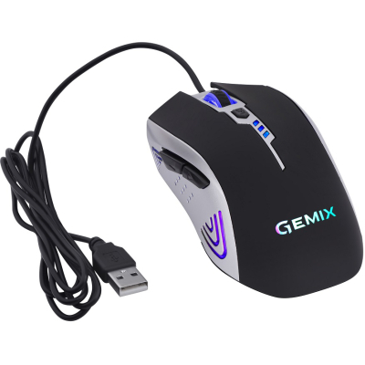 Мышка Gemix W100 USB Black/Gray ігрова поверхня W100Combo, фото №6