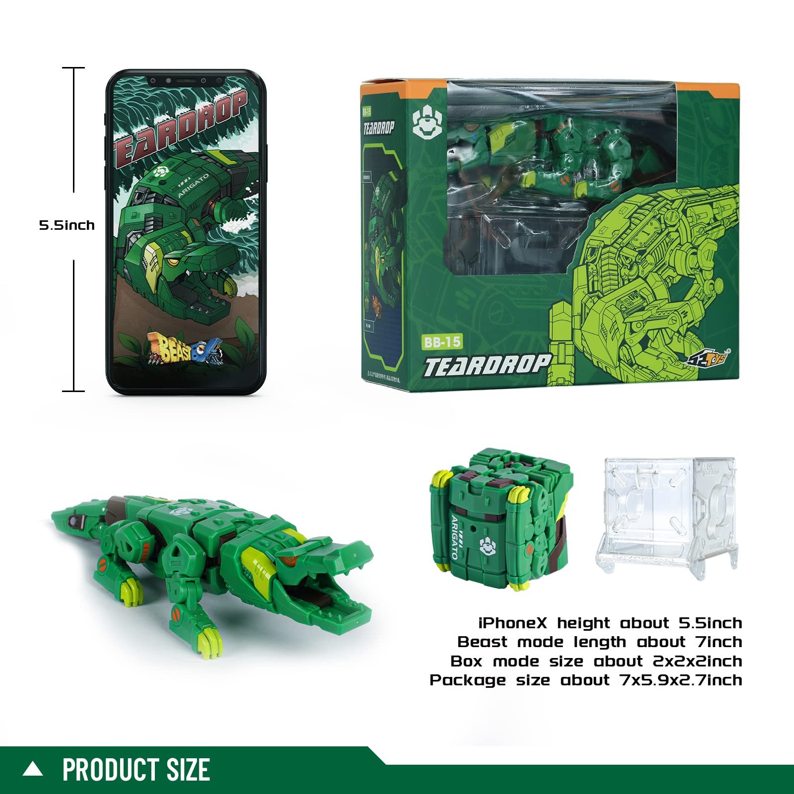 Игрушка-трансформер 52TOYS Beastbox Series Teardrop, разноцветная, фото №5