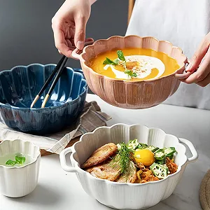 Форма для запекания керамическая глубокая круглая с ручкой 1100 мл Зеленая synthetic.ua - Фото 1