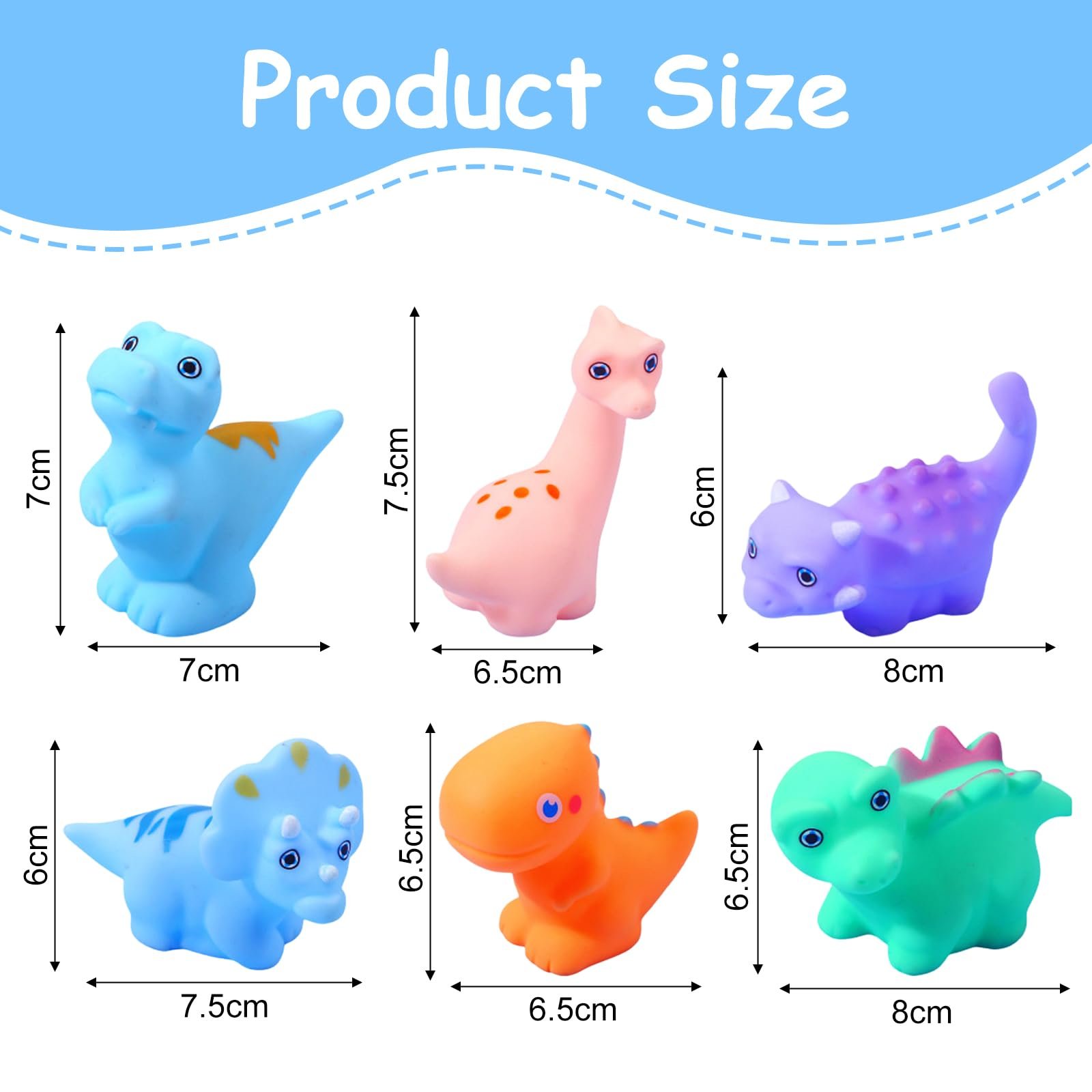 Игрушка для ванны Динозавр, набор 6 шт., фото №2 Игрушка для ванны Динозавр, набор 6 шт., фото №2