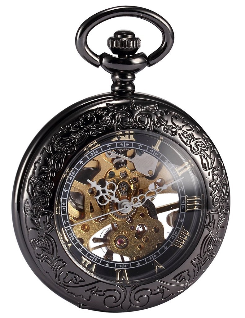 Кишенькові Годинники TREEWETO Steampunk Скелетон Механічні Мідні Ретро, фото №2