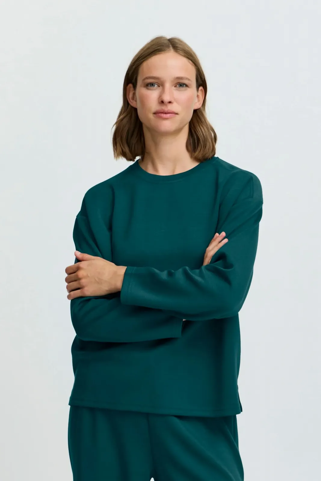 Пуловер b.young Женский Классический Крой Круглый Вырез Длинный Рукав Удобный Стильный, фото №2