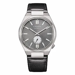 Часы Автоматические Мужские CITIZEN Tsuyosa NK5010-01H Серый Ремешок Кожа, Стальной Корпус, Маленькие Секунды - Фото 1
