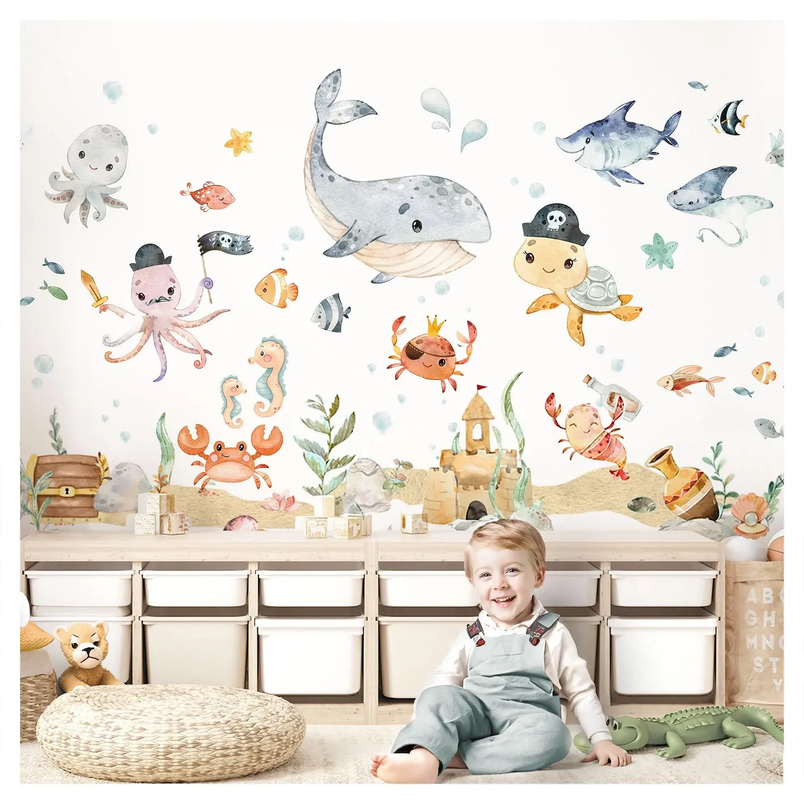 Наклейка для стен Little Deco DL5069 M Sea Animals, фото №1