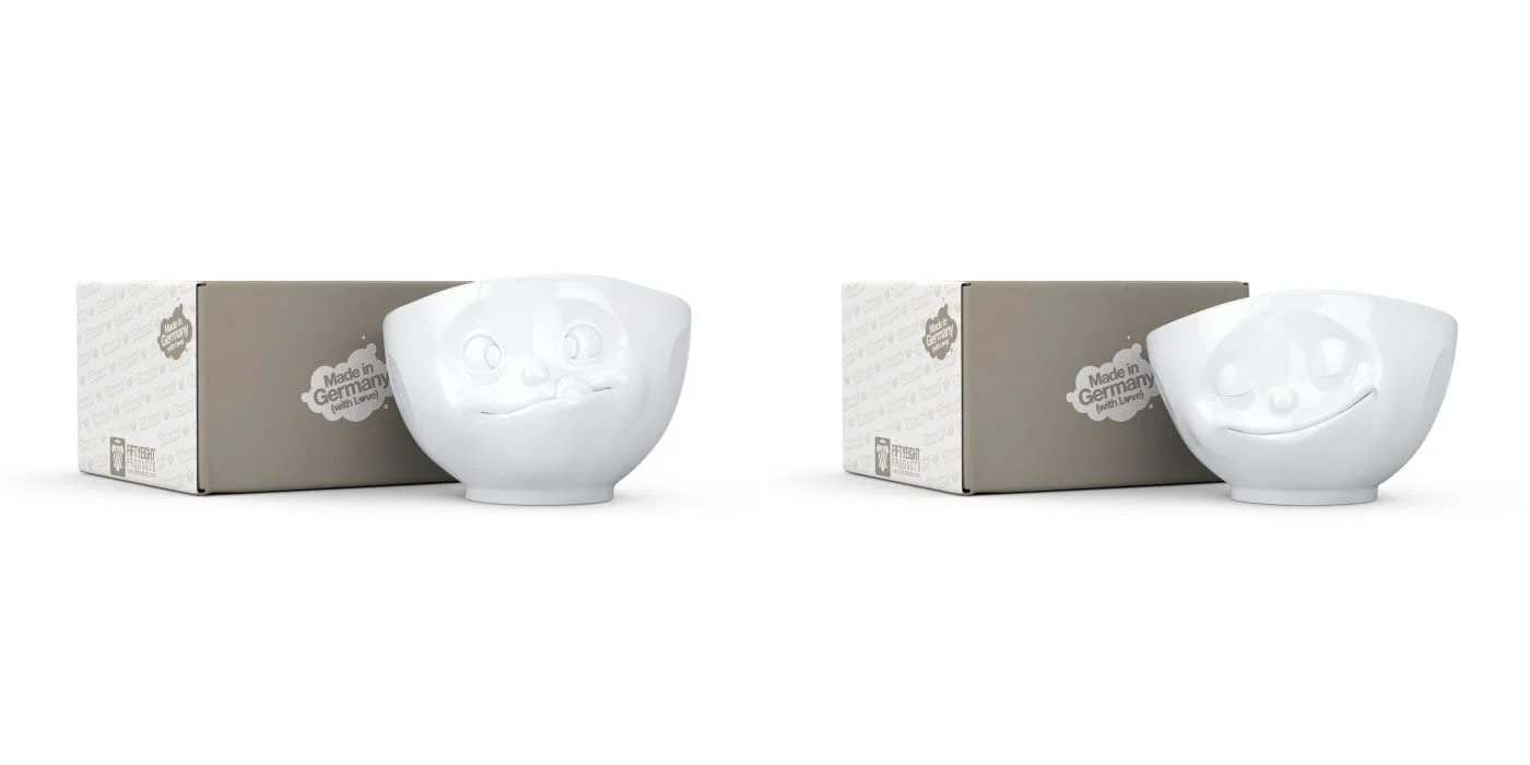 Набор мисок XL FIFTYEIGHT 2 шт. Delicious + Happy Белый 1000 мл Миска для хлопьев Суповая миска Салатница, фото №2