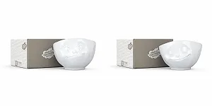 Набор мисок XL FIFTYEIGHT 2 шт. Delicious + Happy Белый 1000 мл Миска для хлопьев Суповая миска Салатница synthetic.ua - Фото 1