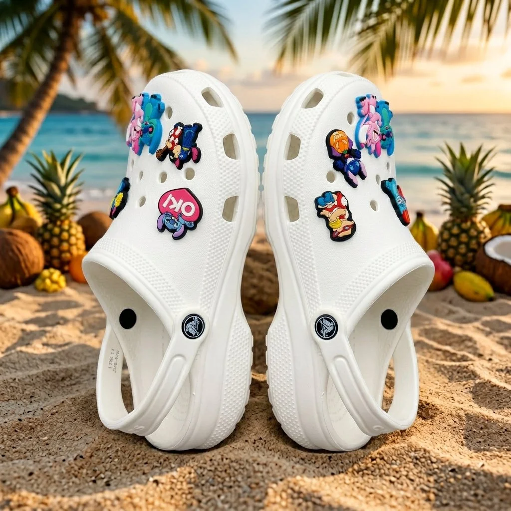 Набор джибитсов для крокса (Crocs) "Лило и Стич" — Аксессуары для обуви Disney Stitch & Angel / 7 шт, фото №1