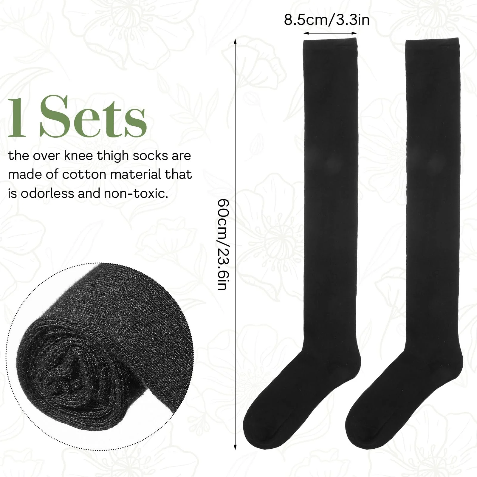 1 пара довгих шкарпеток, жіночі шкарпетки до колін, фото №2