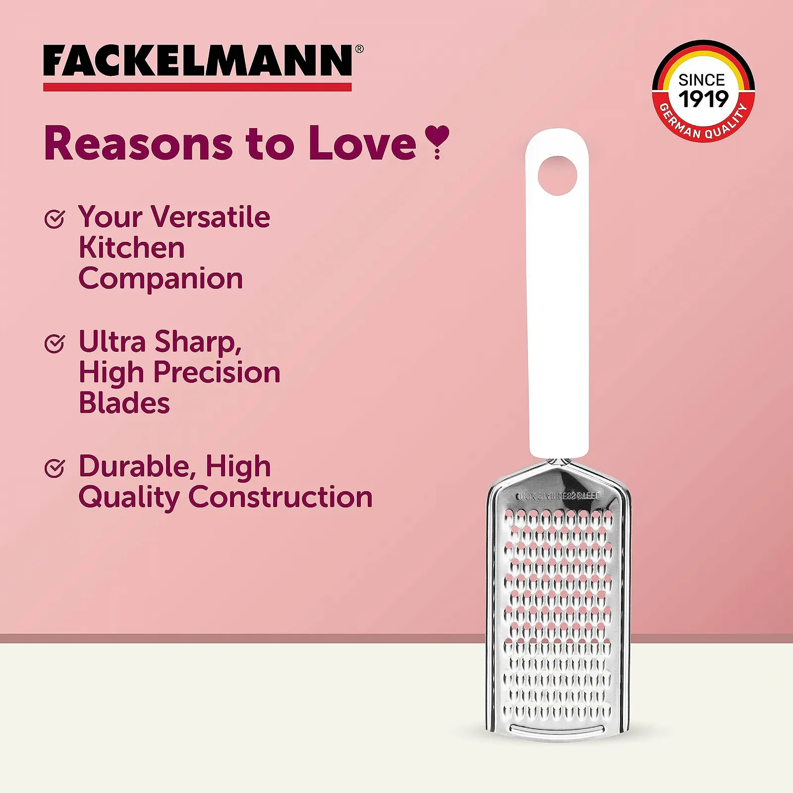 Терка Fackelmann Arcadalina з нержавіючої сталі, Білий/Сріблястий, фото №7