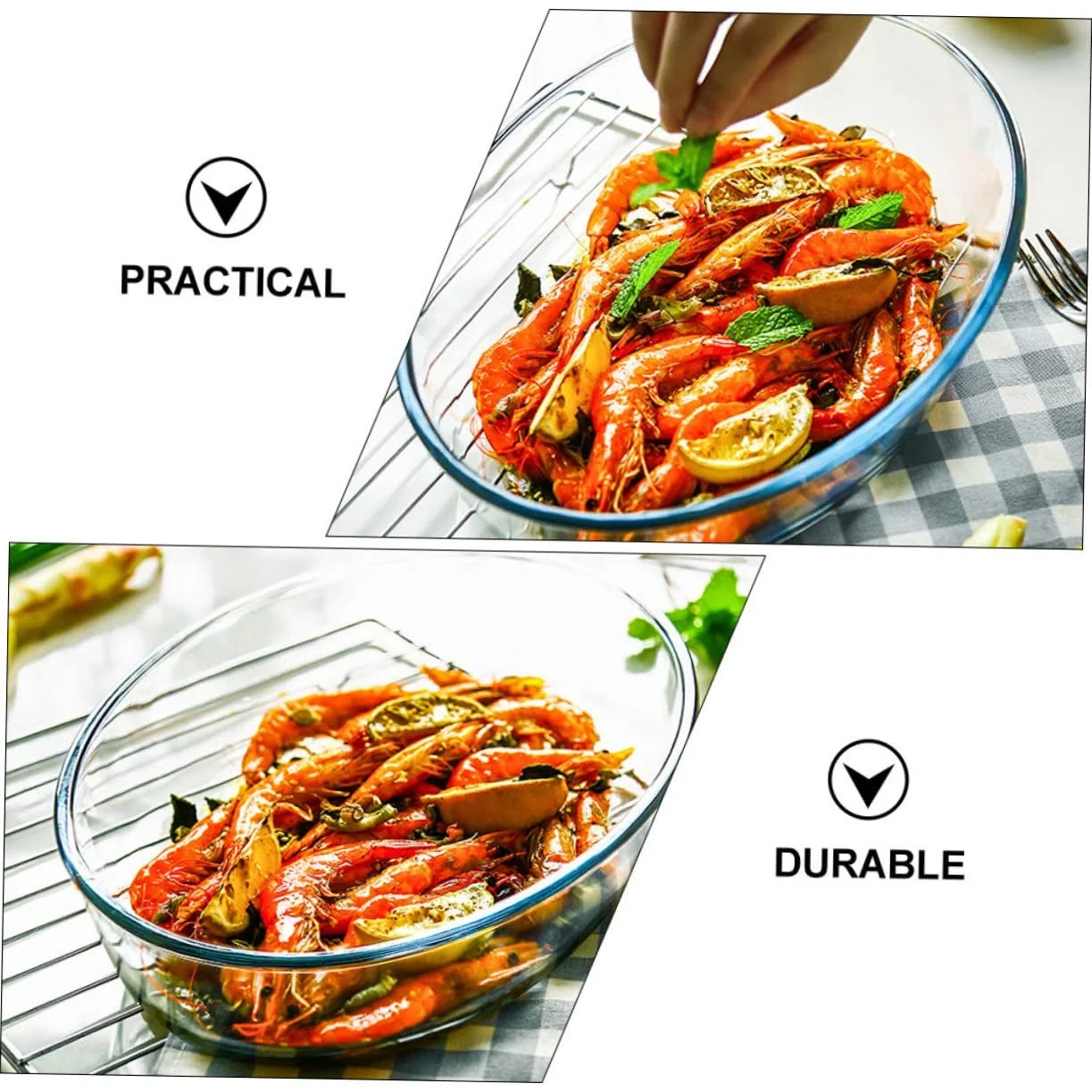 Форма для запекания NOLITOY овальная стеклянная термостойкая Прозрачная, фото №4