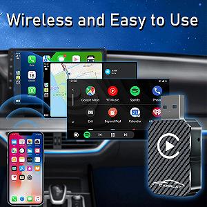 Беспроводной адаптер CarPlay 2025 Upgraded, беспроводной CarPlay адаптер, преобразует проводное соединение в беспроводное, адаптер Car Play, совместимый с автомобилями с 2016 года и iPhone iOS 12+ synthetic.ua - Фото 1
