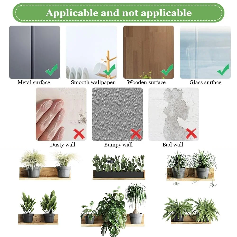 Наклейки на стіну Plants 4 шт. Самоклеючі Зелене листя Кактус, фото №5