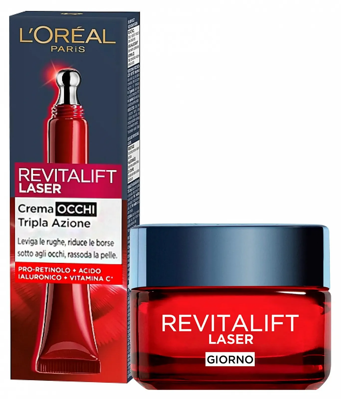 Набір денний крем та крем для очей L'Oréal Paris Revitalift Laser антивіковий з про-ретинолом та вітаміном C 50 мл + 15 мл, фото №1