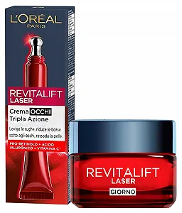 Набір денний крем та крем для очей L'Oréal Paris Revitalift Laser антивіковий з про-ретинолом та вітаміном C 50 мл + 15 мл - Фото 1