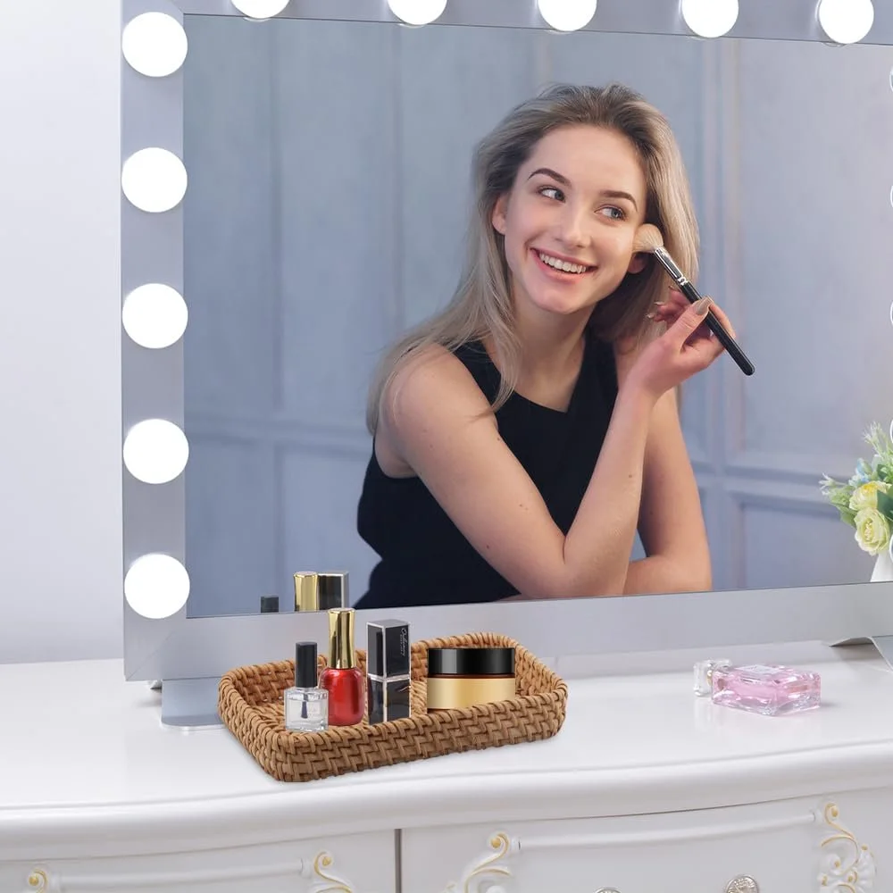 Кошик для зберігання Прямокутний Декоративний плетений лоток для декорування ванної кімнати, фото №3