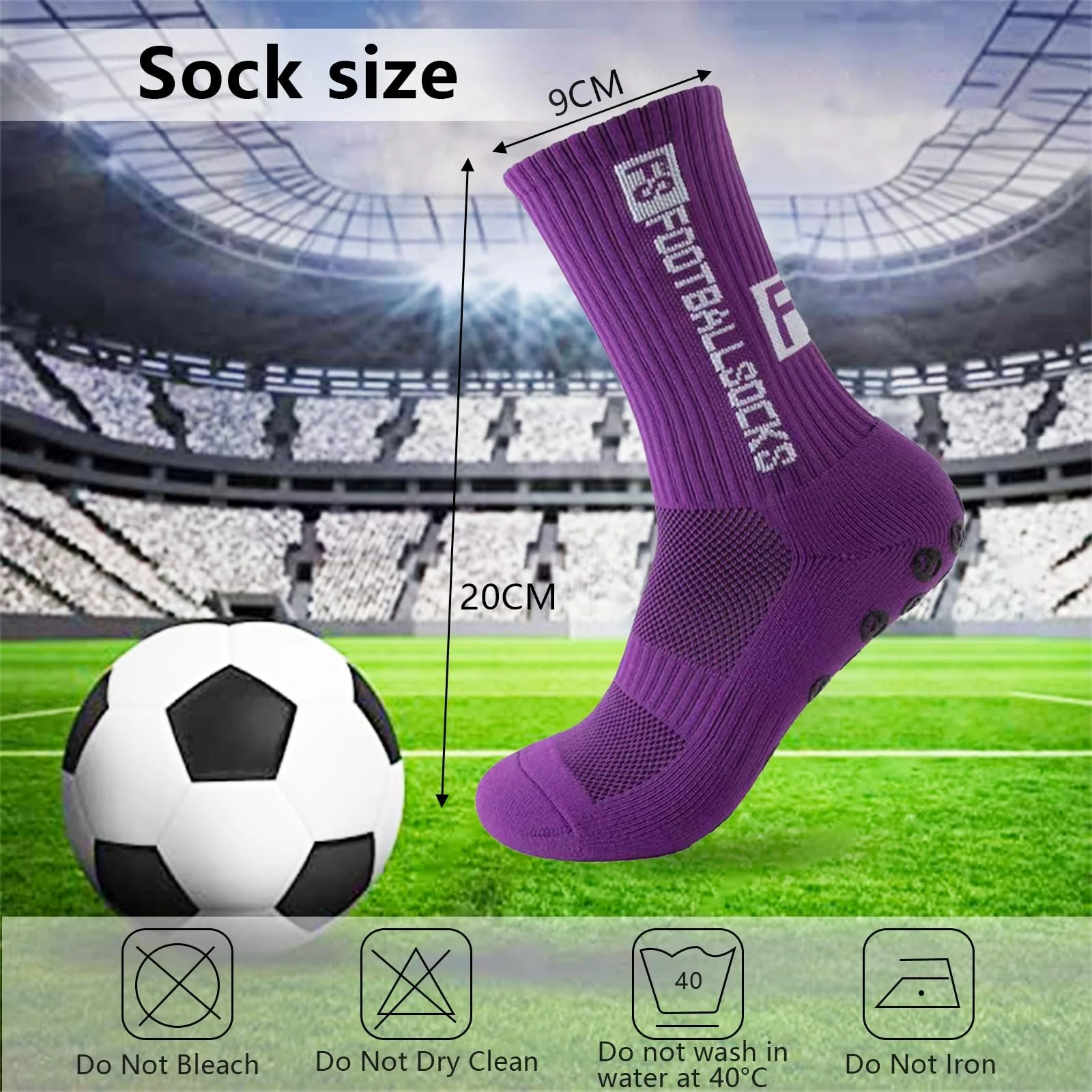 Футбольные спортивные носки, Футбольные нескользящие спортивные носки, Носки с захватом, Нескользящие спортивные носки, Для футбола, баскетбола, бега, фото №7