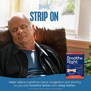Носові смужки від хропіння Breathe Right Extra Tan, 26 шт synthetic.ua - Фото 1