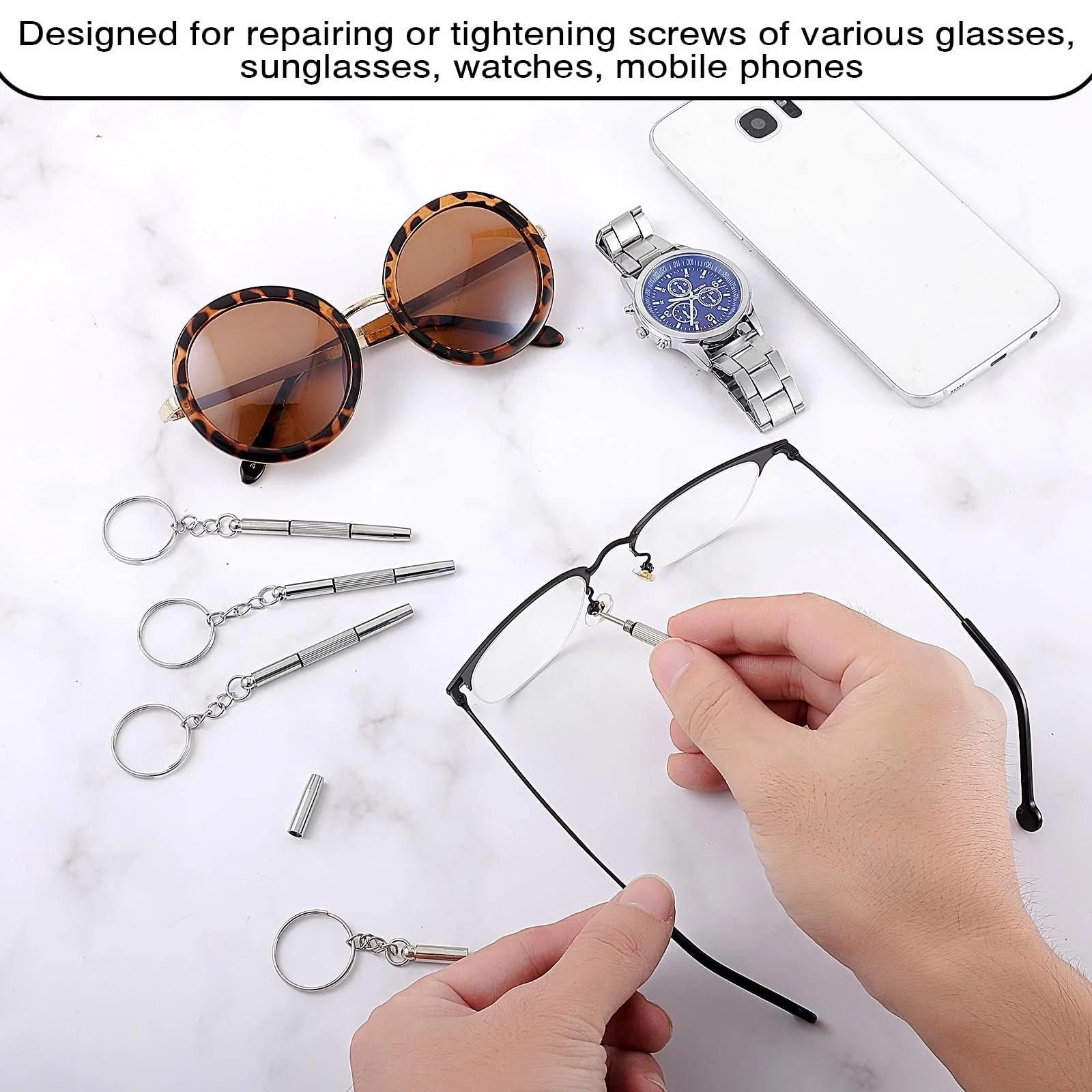Набір Викрутка Скляна Міні Сталевий 3-в-1 Для Сонцезахисних Окулярів, фото №5