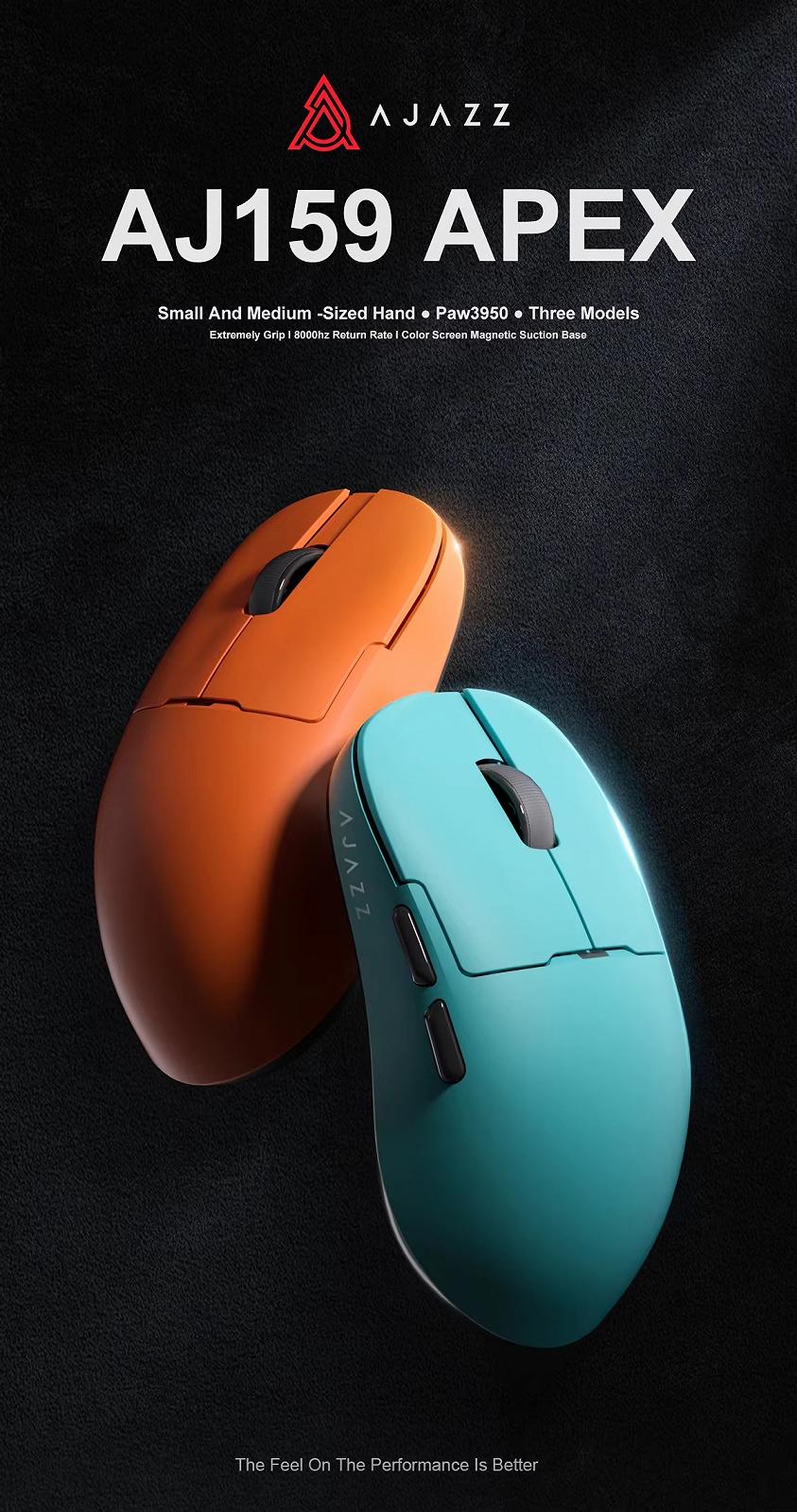 Миша AJAZZ AJ159 APEX Orange PAW3950 DPI 42K Док-станція з екраном, фото №3